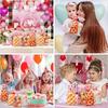 100Pcs Valentine's Day Cellophane Treat Bags With Twist Ties - 4 Styles Heart Candy Bags For Party Favors, 27x12.5cm