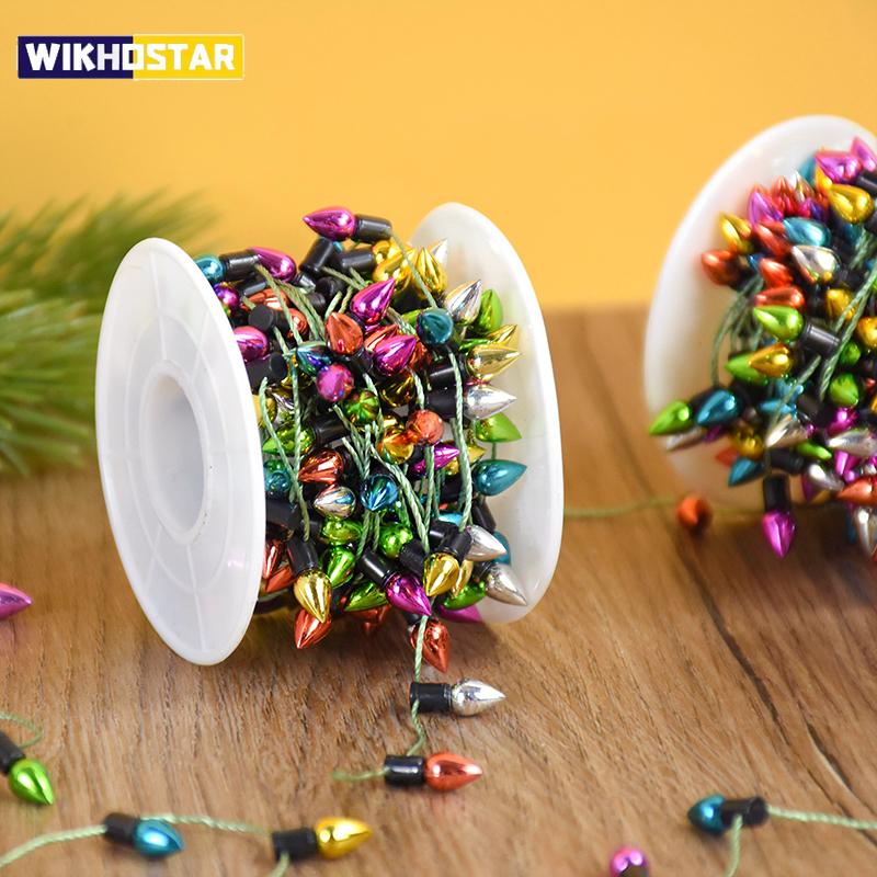 5M/roll Colorful Bulbs String Garland Christmas Home Decorations Xmas Tree Ornaments New Year Gift DIY Dollhouse Not LED