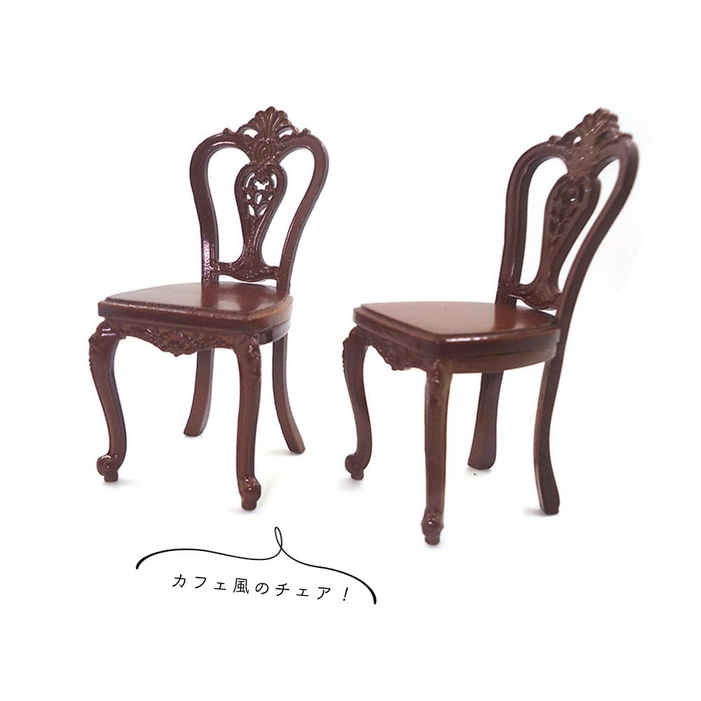 Moin moin Миниатюрная мебель Масштаб Набор стол и стулья Кукольный домик Кафе Одинарный Ретро Антикварный стиль с Коричневой Куклой 2406mini44 1/12 & (Набор из 3 предметов) /