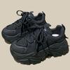Spring New Women Lolita Thick Sole Korean Version Tall Dad Shoes Breathable Solid Color Versatile Sports Shoes Casual Shoes