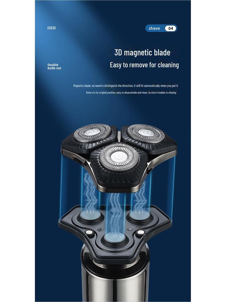 Перезаряжаемый многофункциональный триммер для бороды с очень длительным сроком службы батареи, тип C, полностью моющаяся бритва.
