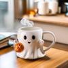 Whimsical Pumpkin Ghost Mug - Cute and Practical Spirit Mug, Unique Halloween Gift for Home Decor Creative and Interesting