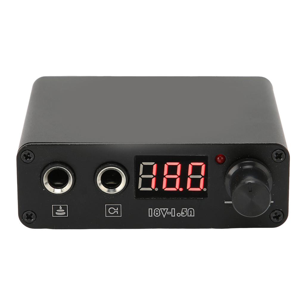 Блок питания для тату-машинки из черного алюминиевого сплава, высокая точность, со светодиодным цифровым дисплеем для тату