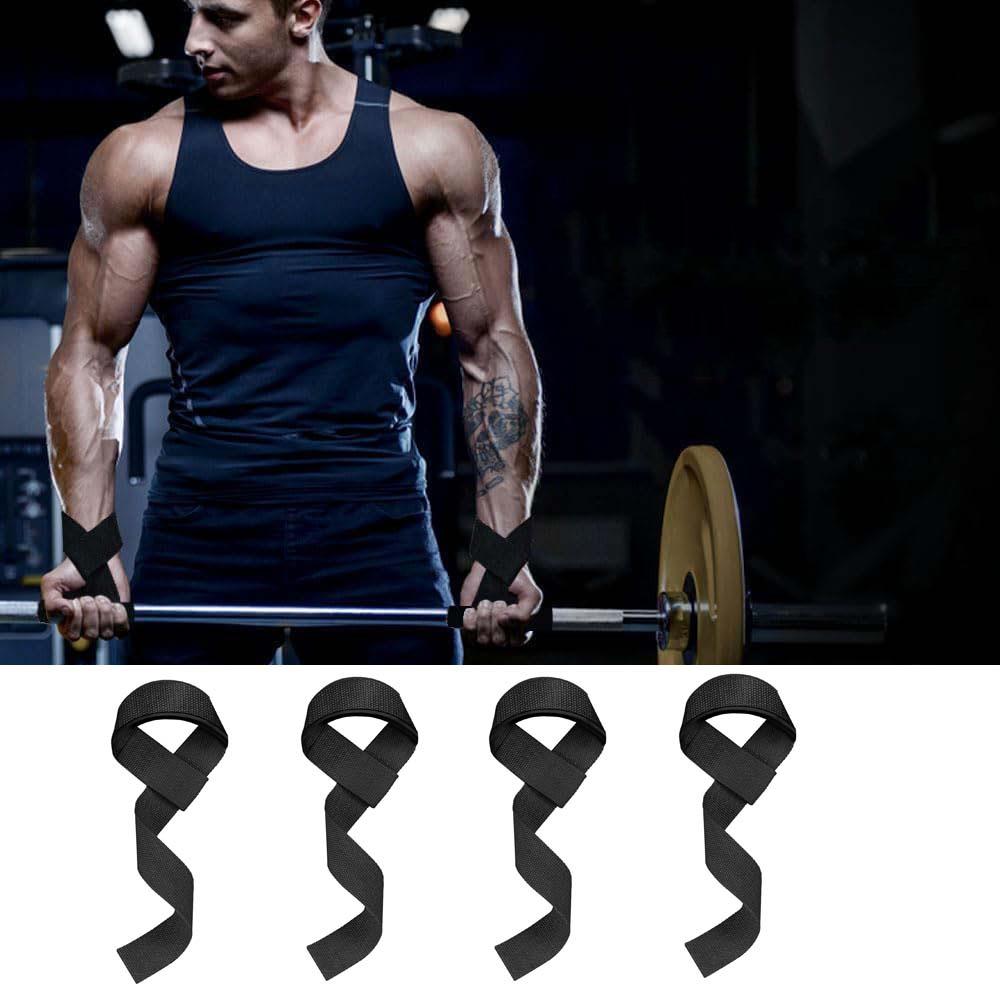 4 PCS Weight Lifting Straps – Non-Slip Wrist Support for Deadlifts, Pull-Ups & Gym Workouts