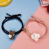 2Pcs Couple Bracelet Cartoon Magnetic Matching Lovers Wristband Jewelry Fashion Accessory for Valentine Day