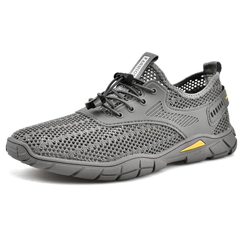 FashionFashion Новые мужские сандалии Летние уличные пляжные сетчатые туфли для отдыха Дышащие открытые треккинговые туфли Легкие мужские крутые мокасины