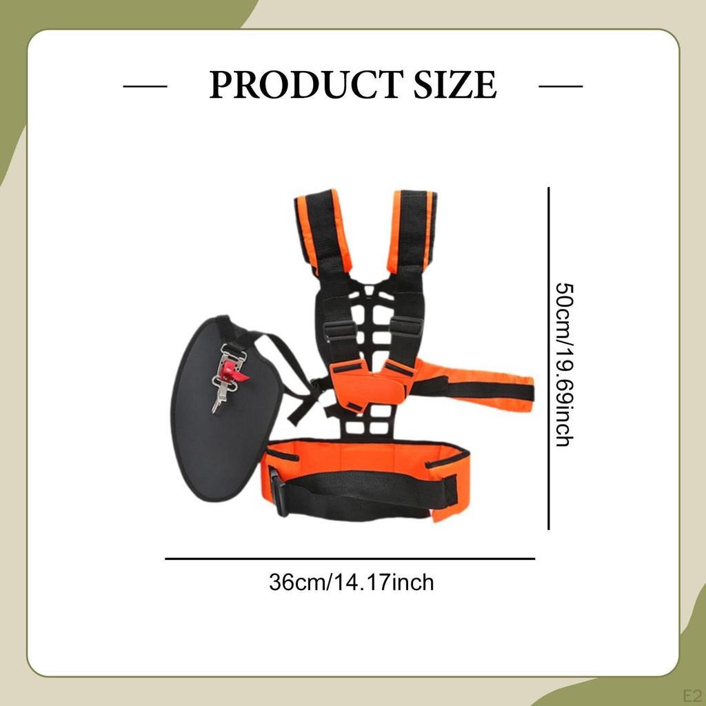 Trimmer Harness Petrol Strap Double Shoulder Pad Comfortable Adjustable for Garden Er