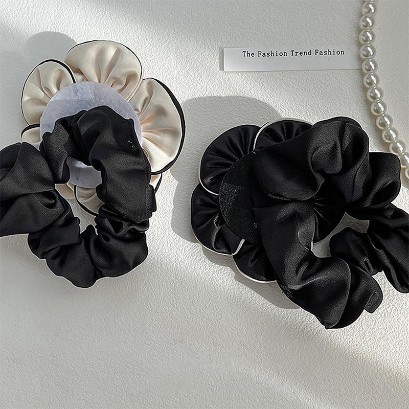 Корейский стиль Большие заколки-резинки для волос с камелией Модная универсальная цветочная эластичная резинка для волос для женщин и девочек Аксессуары для волос