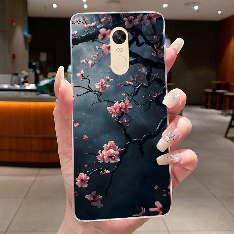 For Xiaomi Redmi Note 4 Case Clear Luxury Butterfly Flower Soft TPU Silicone Phone Cover For Redmi Note 4X Transparent Case