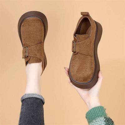 Женские зимние замшевые лоферы Birkenstock слипоны 2025 года с флисовой подкладкой и платформенной подошвой