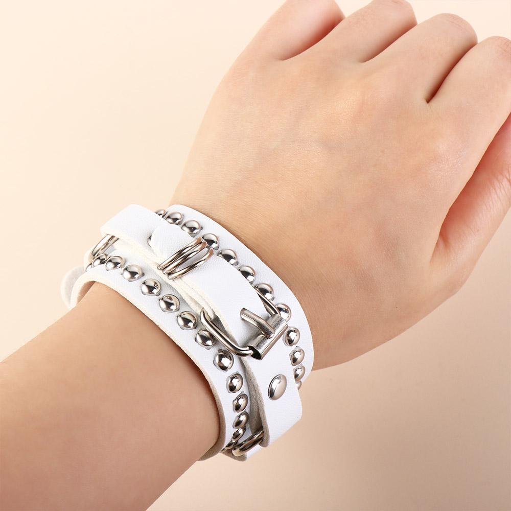 Jewelry Accessories Women Wristband PU Leather Bracelet Korean Hand Rope Rivet Chains Bracelets