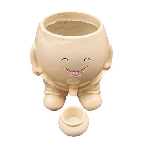 Горшок для цветов с изображением улыбающегося лица, непослушный мальчик, писающий, улыбающееся лицо, с дренажем