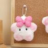 Пищащая плюшевая игрушка с розовым бантом Capibara, подвеска, мягкая кукла, брелок для ключей, автомобильный брелок, сумка, декор для рюкзака, подарок для ребенка