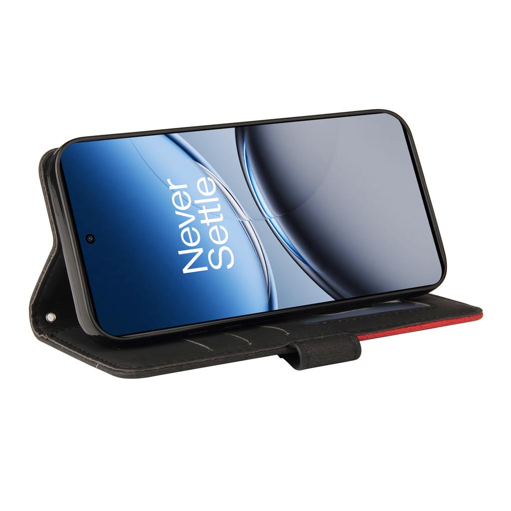 For OnePlus Nord 4 Leather Case Wallet Stand Color Splicing Phone Cover