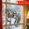 Running Horse Acrylic Decorative Pendant Holiday Christmas Tree 2026 New Year 2D Flat Xmas Pendant Ornament Party Supplies