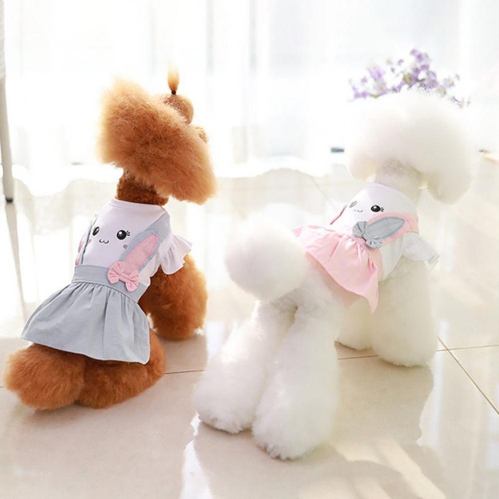 Мультяшное платье с круглым вырезом и бантом, плиссированная юбка для питомца, платье для собаки, товары для питомцев