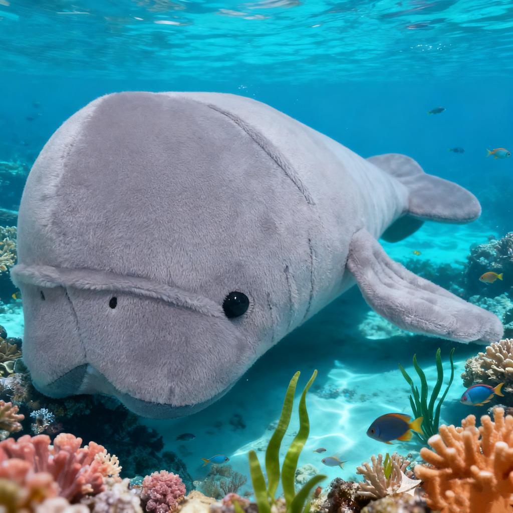 34Cm50Cm Kawai Morgan The Manatee Plush Toy Gentle Ocean Creature Gift Kidsmarine Life Lovers Huggable Manatee Christmas Gift