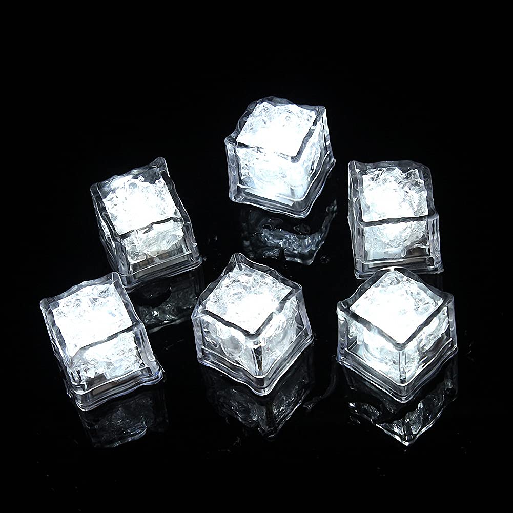 Set of 12 LED Sensor Ice Lights, Multicolored, Glowing Ice Cubes for Parties, Champagne Towers, Weddings, Year-End Parties, and Bar Decorations