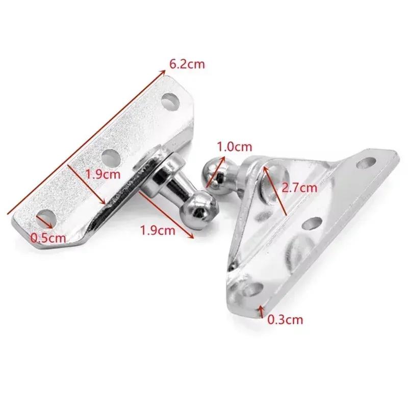 2PCS 10MM Silver Ball Stud Shock Struts Gas Prop Strut Spring Mounting Brackets Connector Zinc Plated Steel For RVs Campers Home