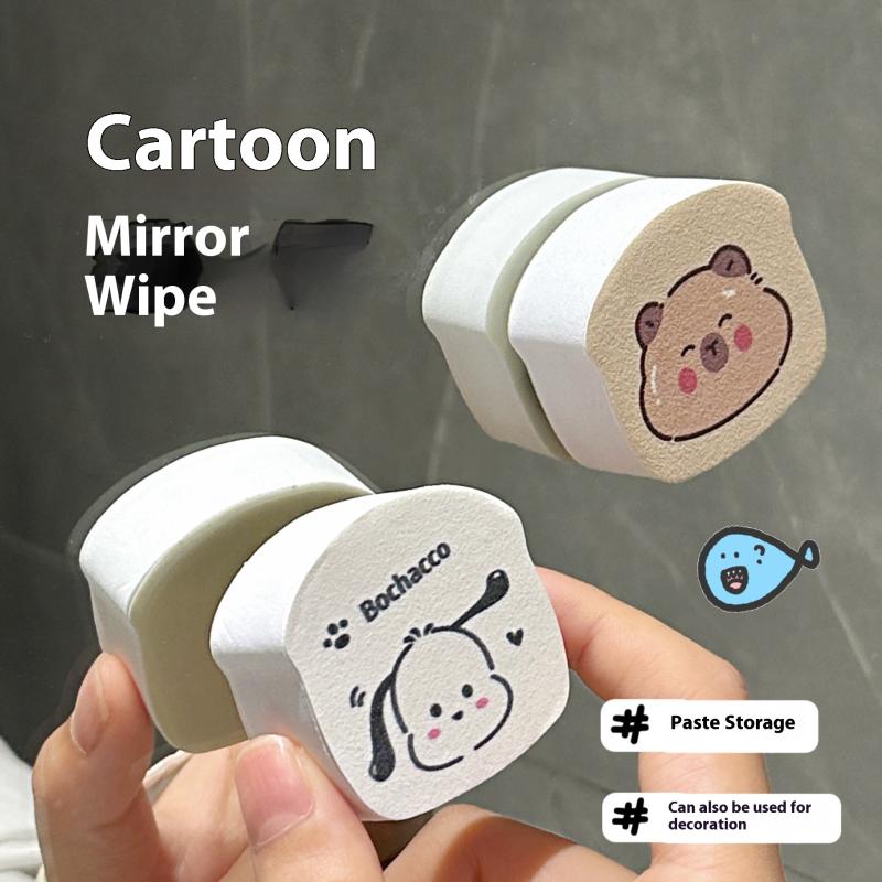 1/5Pcs Cute Cat Claw Glass Cleaning Brush Mirror Glass Wipe Adhesive Removal Magic Sponge Cleaner For Kitchen Bathroom