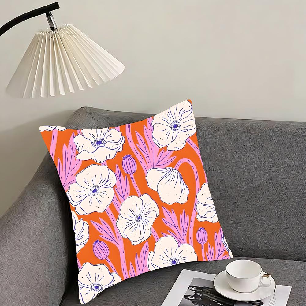 Flower INS Cushion Cover Pillowcase Ultra Soft Skin Friendly Fabric Cloud Like Comfort Concealed Zipper