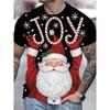 Men's T-shirt Santa Claus 3D Printed Men's T-shirt Street Fashion Men's Christmas T-shirt Daily Casual Short Sleeved