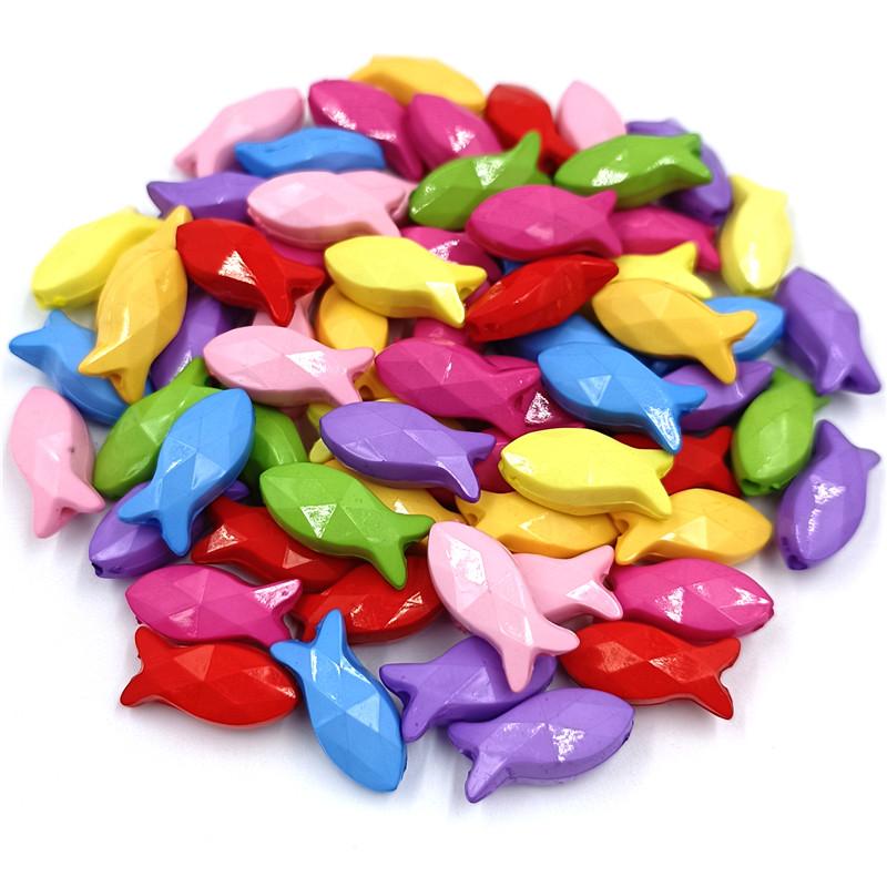 Креативные яркие цвета, популярные аксессуары, однотонные блестящие свободные бусины, 20 шт., 8*18 мм, серия для браслета «сделай сам», ожерелья, новая акриловая форма рыбы