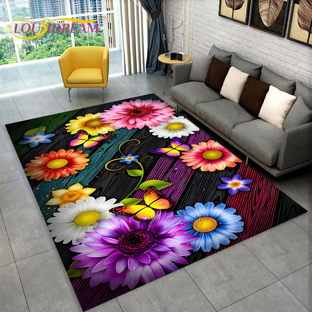Ковер Pretty Dream Butterfly Flower Area Rug Large, ковер для дома, гостиной, спальни, дивана, коврика для двери, декора, детские нескользящие коврики