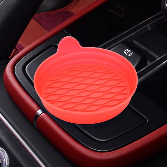 Car Cup Coaster Silicone Non-Slip Water Cup Mat with Finger Groove Design Washable Car