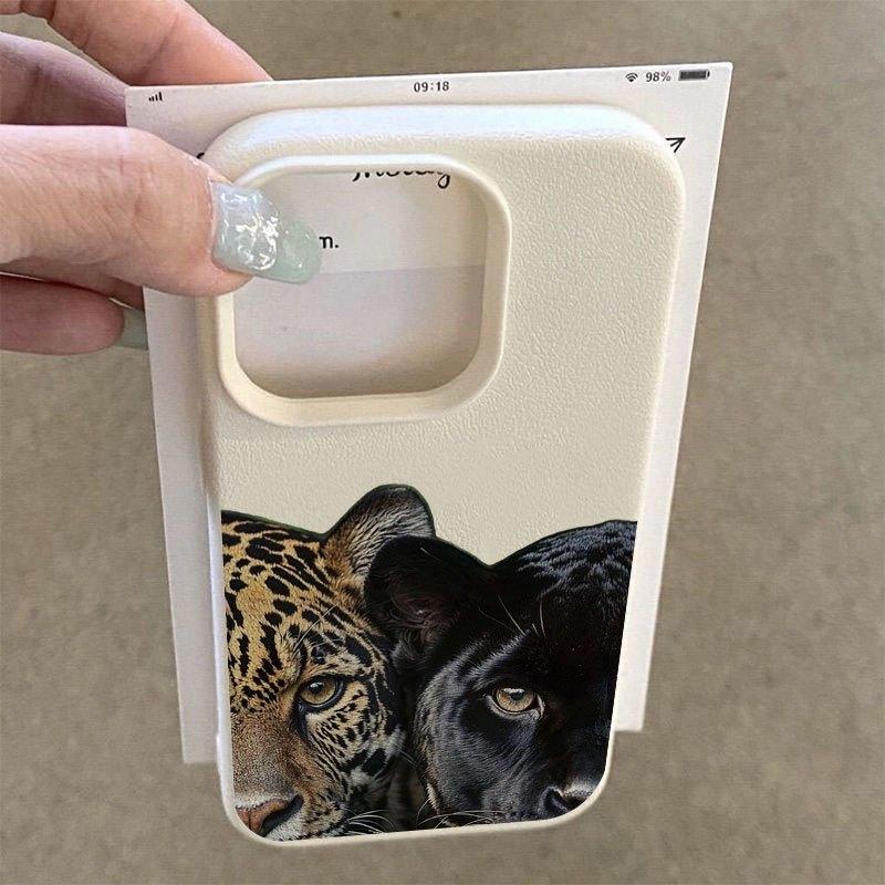 Крутой чехол для телефона с принтом леопарда и текстурой личи для iPhone 17 16 15 14 13 12 11 Pro Max 15 16 Plus 17 Air XS XR Мягкий чехол