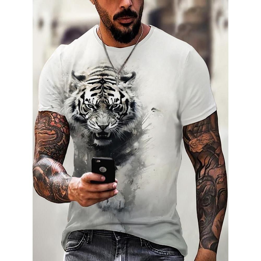 3D футболка с животным, футболка с коротким рукавом