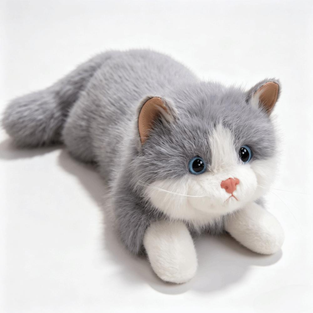 Ragdoll Cat Simulation Cat Plush Toys Fluffy Plush Cat Doll Simulated Kitten Model Kids Gifts