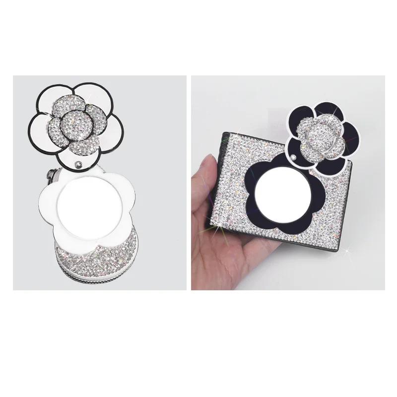 Роскошный хрустальный чехол для ключей от машины Camellia, блестящий держатель для ключей, сумка, чехол, блестящие автомобильные аксессуары для интерьера для женщин и девочек