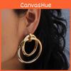 Women Gold Metal Earrings Geometric Shape Electroplated Fashion Office Looks