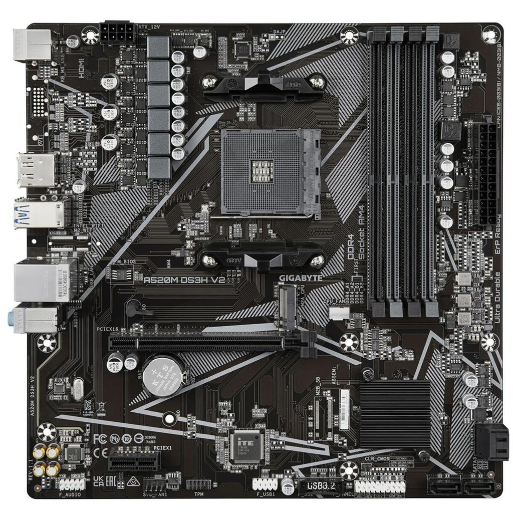 Gigabyte A520M DS3H V2 motherboard AM4 Micro ATX Black