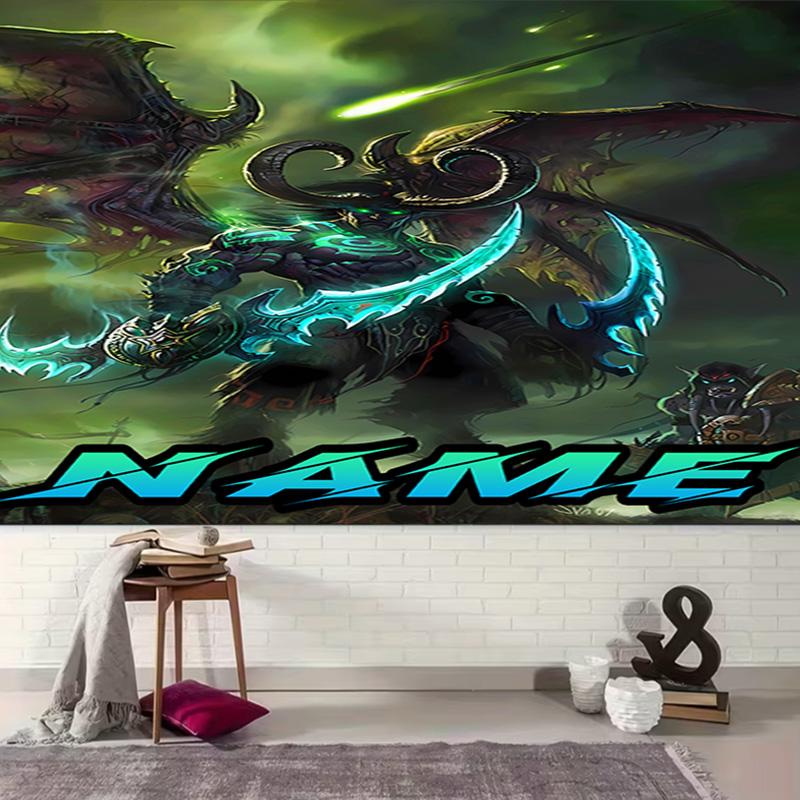 Personalized World of Warcraft Background Tapestry,Custom Name Birthday Party,Multifunctional Wall Decoration for Home Decor,Various Occasions