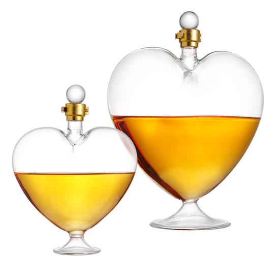 Heart Decanter Glass Wine Bottle Airtight Liquor Container Clear Whiskey Decanter