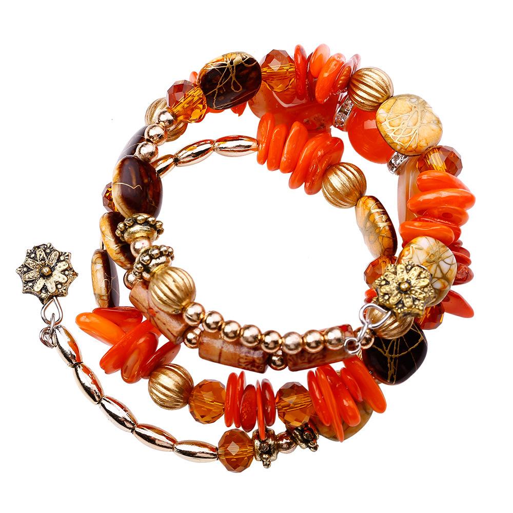 Vintage Colorful Natural Stone Beads Bracelet Bohemian Multilayer Fashion Bracelets for Women and Men Bangles Jewelry
