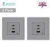 BSEED EU Настенная розетка с двойным портом USB Type-C 65 Вт для быстрой зарядки телефона и ноутбука Матовая пластиковая рамка 1/2/3/4 шт.