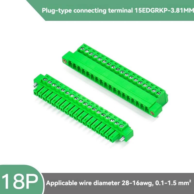 5 комплектов 15EDGRK 3,81 мм 2/3/4/5/6-12 контактов угловой клеммный блок с винтовым зажимом, разъем шаг 3,81 мм Вилка + Розетка-гребенка