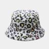 Women S Leopard Print Fleece Lined Bucket Hat Casual Warm Winter Hat