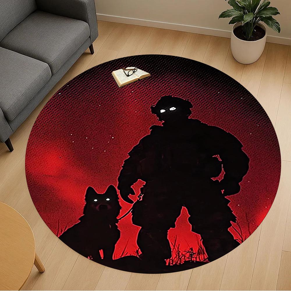 1PC Firefighter police dog Round Chair mat Area Rug - Non-Slip, Floor Mat for Office, Bedroom, home decor Christmas Gift c0528125