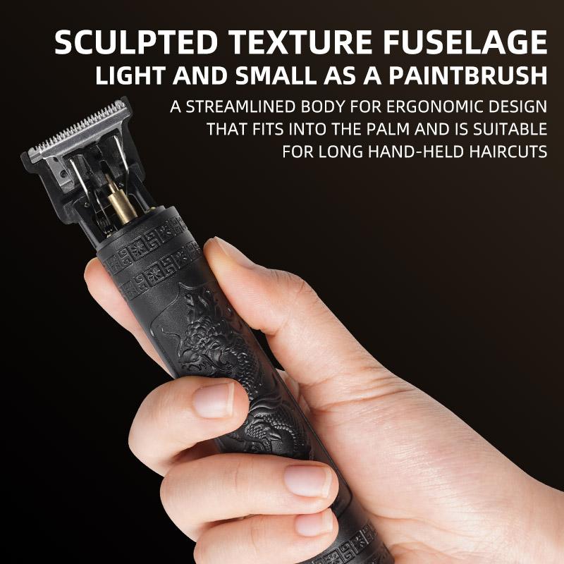 Бритва для стрижки волос для мужчин, аккумуляторная машинка для стрижки, бритва для взрослых, электрическая, винтажная, для дома, с зарядкой через USB, парикмахерская, черный дракон