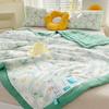 Cartoon Cotton Linen Summmer Blanket Breathable Adult Child Quilt for Summer Washable Air Conditioning Comforter Lightweight