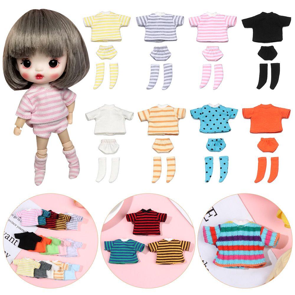 OB11 Doll Clothes Suits Doll Cotton Socks BJD Doll T-shirt 1/11 Doll Panties DIY Doll Clothes