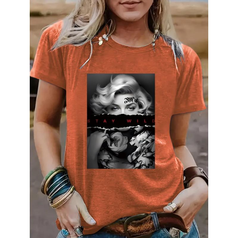 Летняя женская одежда с рисунком из чистого хлопка с круглым вырезом и короткими рукавами, повседневные модные футболки для женщин