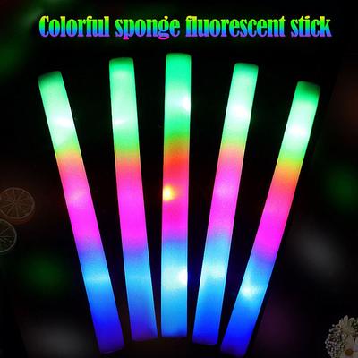 Концертный Светящийся в темноте RGB LED Разноцветный Мигающий LED Пенопластовая Палка Светящиеся Палки Трубка для Поддержки