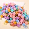 20 шт./набор Разноцветные плюшевые шарики Эластичные резинки для волос для детей Девочек Веревки для волос Завязки Резинки для хвостика Головные уборы Аксессуары для волос