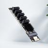 Type C To 5-Port SATA 3.0 Adapter Card 6Gbps JM575+JMS580 Chip Type C To 5-Ch SATA 3.0 Expander Plug and Play Converter Card