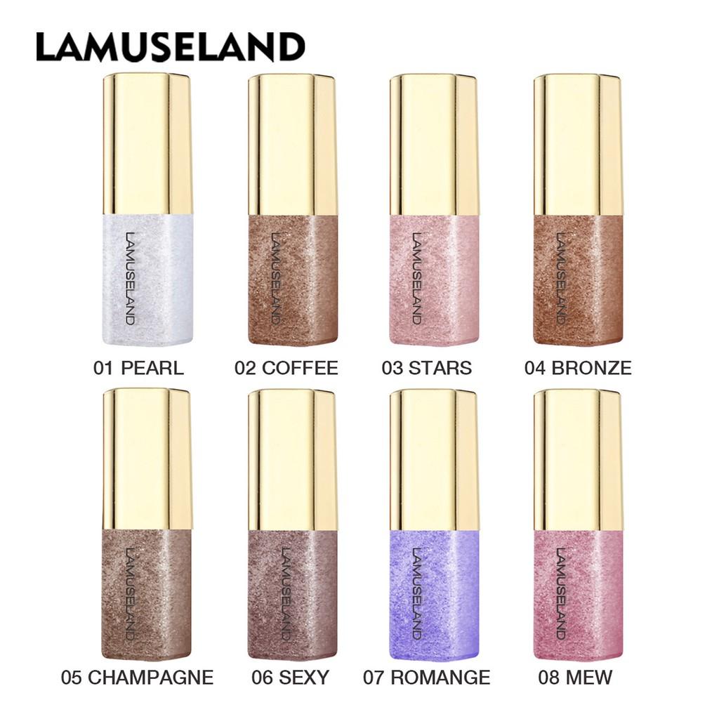 LAMUSELAND Блестящие жидкие тени для век — 8 универсальных цветов для потрясающего макияжа глаз